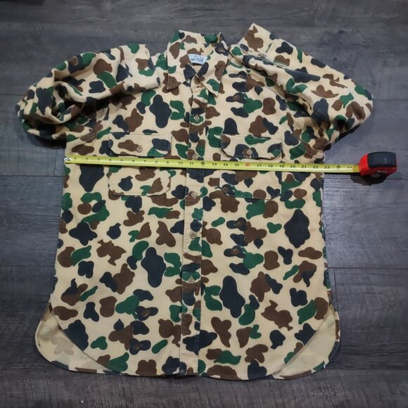 Woolrich Shirt Mens Large Duck Camo Hunting Frog Skin 80s USA Vintage100% Cotton - Picture 9 of 14